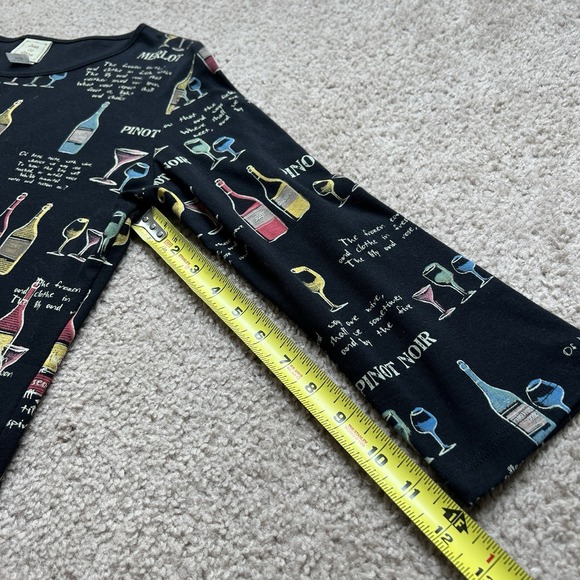 Jess & Jane Wine Long Sleeve Top Chardonnay Merlot Pinot Noir Womens M - Picture 6 of 10